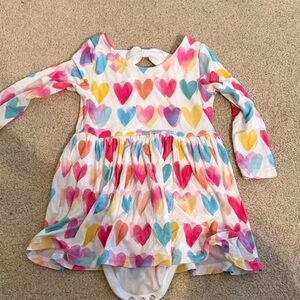 Little Sleepies Heart onesie dress